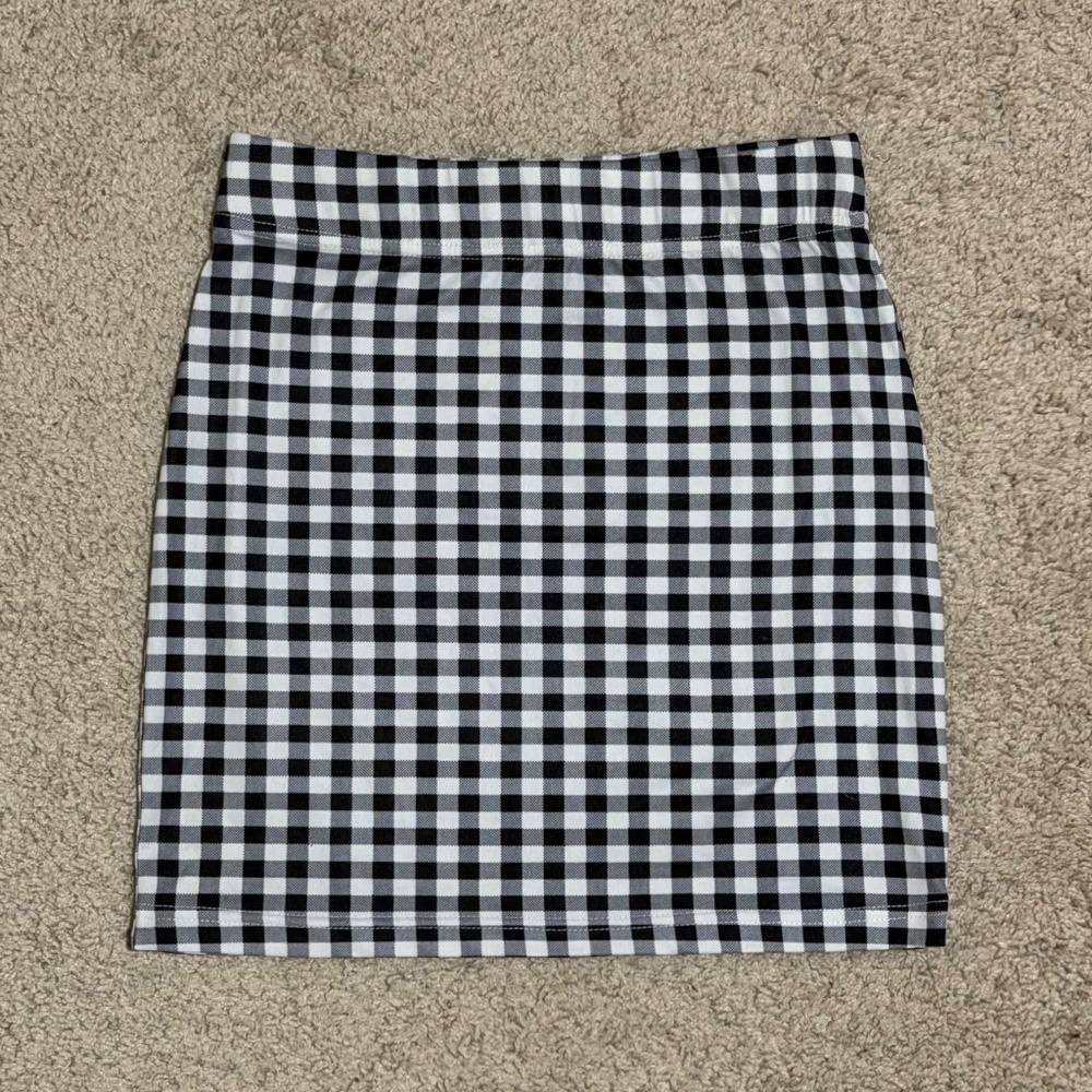Gingham Bodycon Mini Skirt